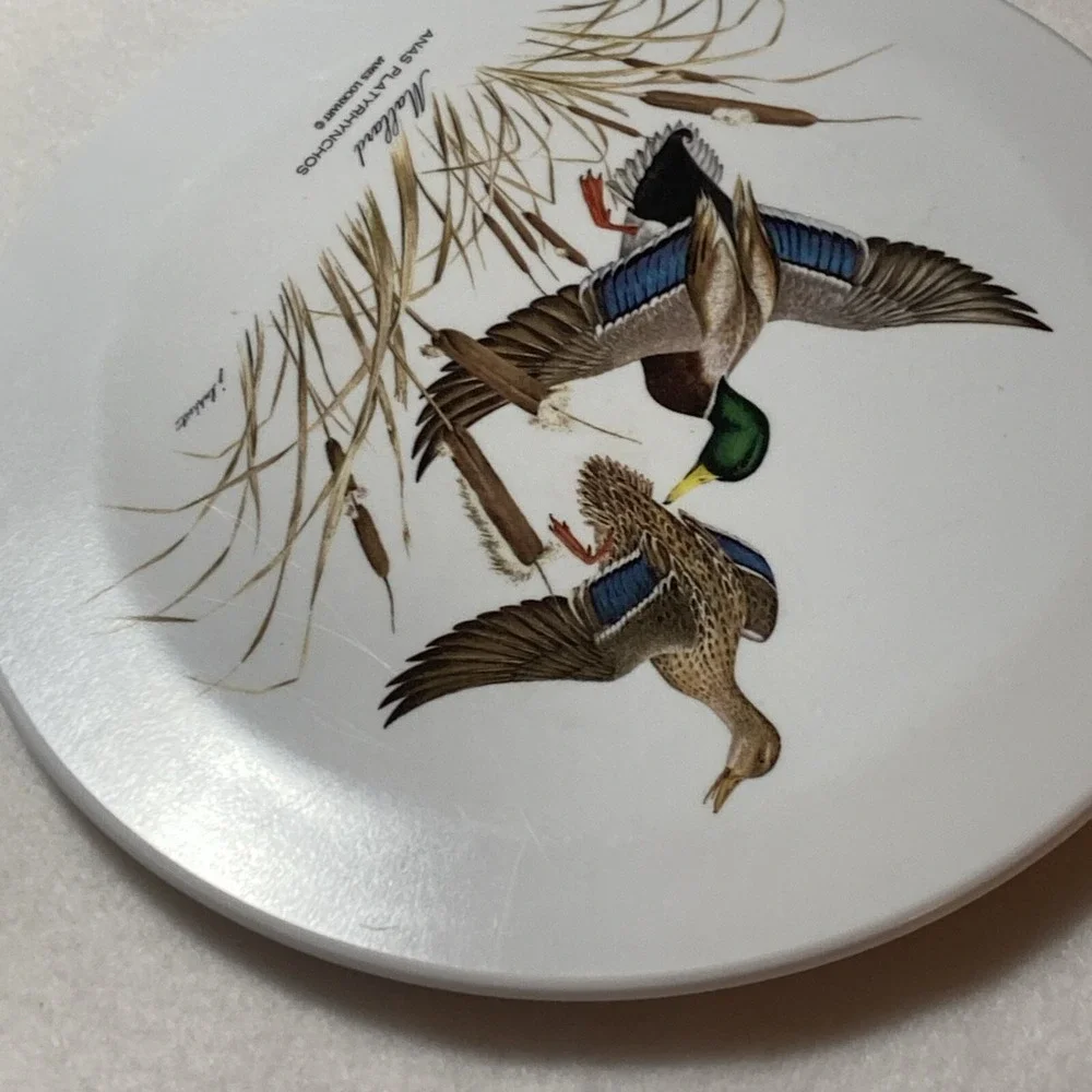 Mebel Round Tray Italy Mallards James‎ Lockhart Melamine MCM Ducks Footed